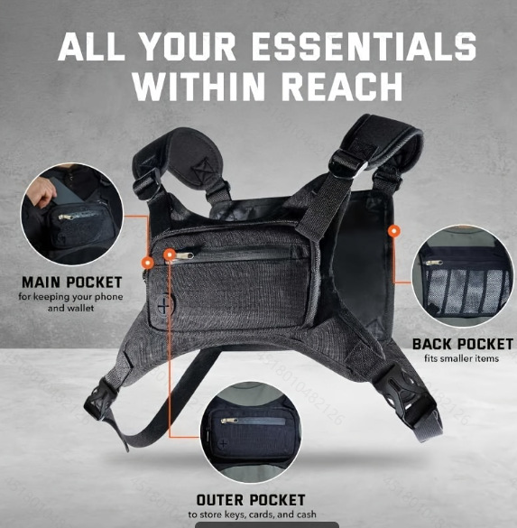 Cycling Commute Training - Bolsa de pecho para exteriores, ligera,